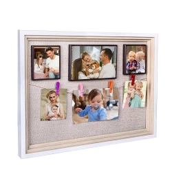 Wooden DIY Magnetic Photo Frame with String and Latch 34x44 cm - Thumbnail