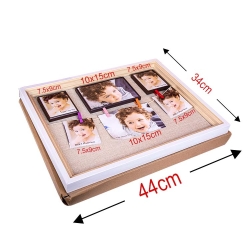 Wooden DIY Magnetic Photo Frame with String and Latch 34x44 cm - Thumbnail