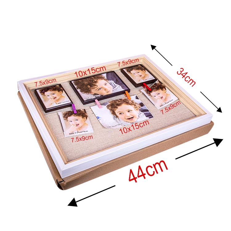 Wooden DIY Magnetic Photo Frame with String and Latch 34x44 cm - 2