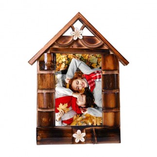 Wooden Bamboo House-Shaped Photo Frame 13x18 - Thumbnail