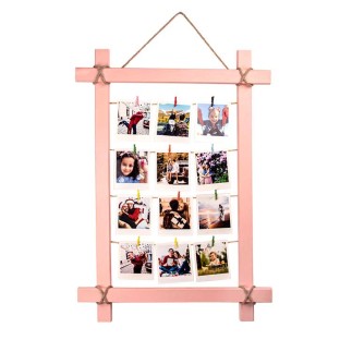 Wooden Colored Multiple Photo Frame with String - 48x68 cm - 2