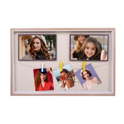 Wooden DIY Magnetic Photo Frame with String and Latch 27x42 cm - Thumbnail