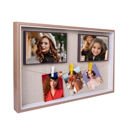 Wooden DIY Magnetic Photo Frame with String and Latch 27x42 cm - Thumbnail