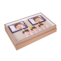 Wooden DIY Magnetic Photo Frame with String and Latch 27x42 cm - Thumbnail