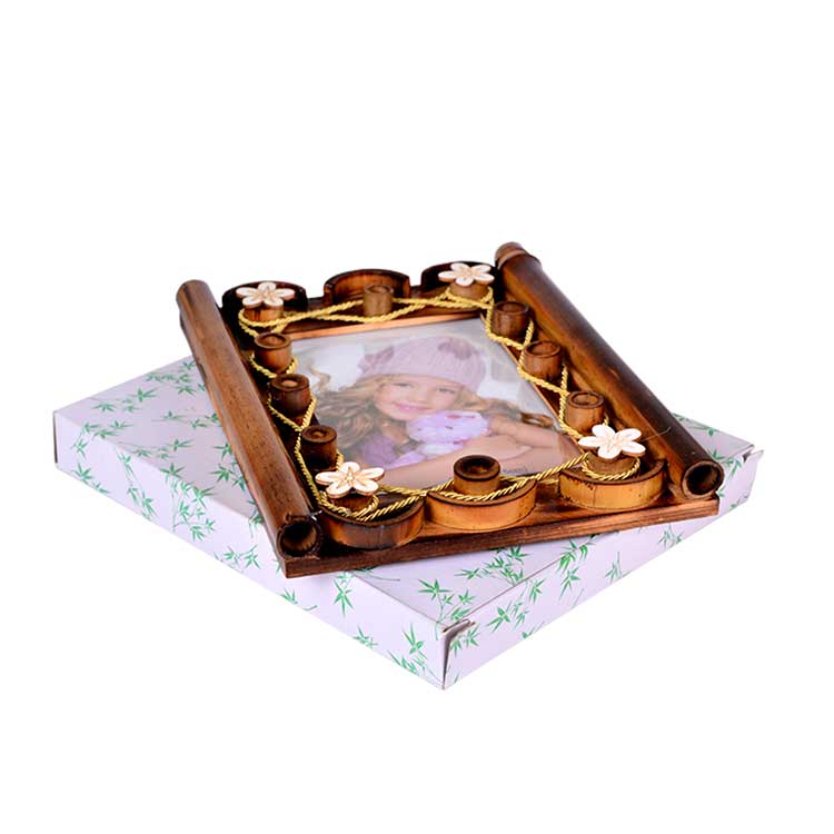Wooden Flower Embossed Bamboo Photo Frame 13x18 - 3