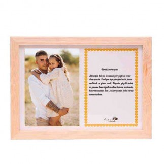 Wooden Horizontal Photo Frame with Mat 22,5x27,5 cm - Thumbnail