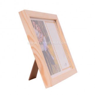 Wooden Horizontal Photo Frame with Mat 22,5x27,5 cm - Thumbnail