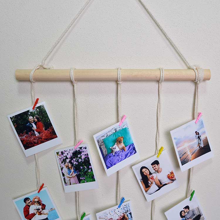 Wooden Multi Photo Frame with String and Latch