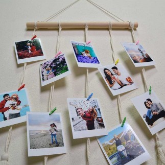 Wooden Multi Photo Frame with String and Latch - Thumbnail