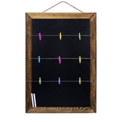 Wooden Multiple Photo Frame with String and Blackboard - Thumbnail