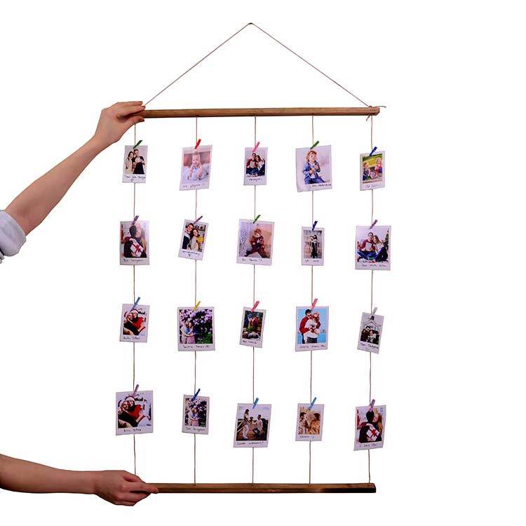 Wooden Multiple Photo Frame with String and Latch