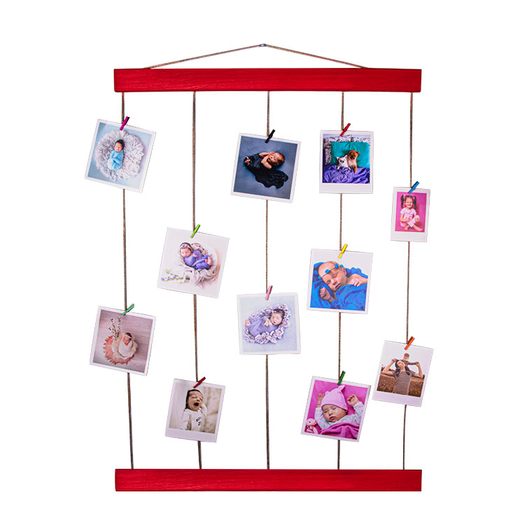 Wooden Multiple Photo Frame with String and Latch - 2