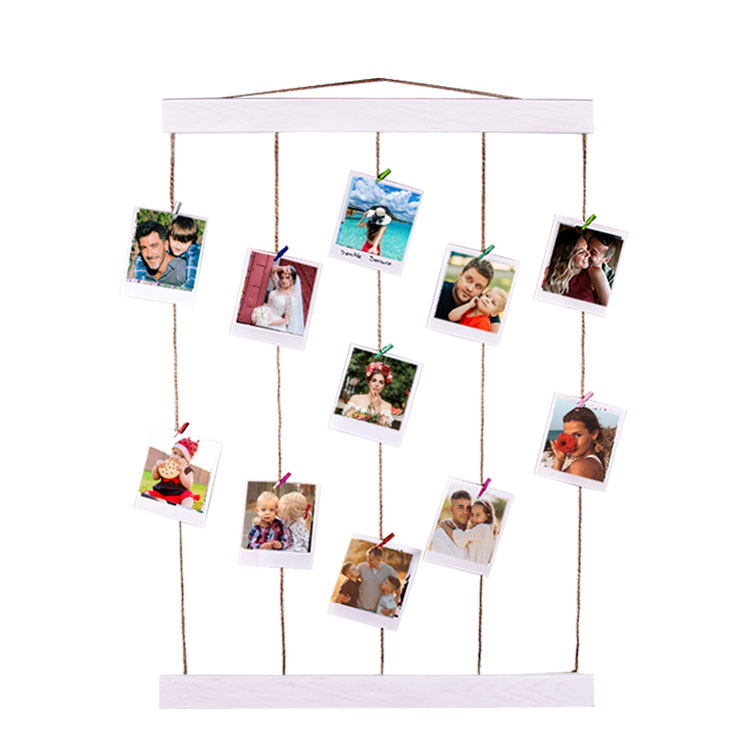 Wooden Multiple Photo Frame with String and Latch - 10