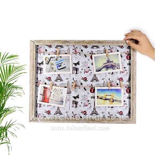 Wooden Multiple Photo Frame with String and Latch 37x45 cm