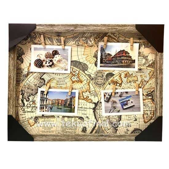 Wooden Multiple Photo Frame with String and Latch 37x45 cm