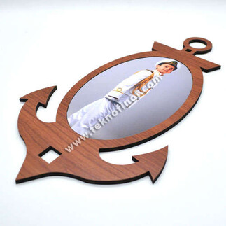 Wooden Oval Anchor Photo Frame - Thumbnail