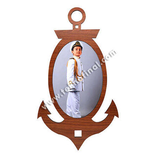 Wooden Oval Anchor Photo Frame - Thumbnail