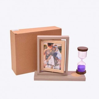 Wooden Photo Frame with Hourglass - Thumbnail