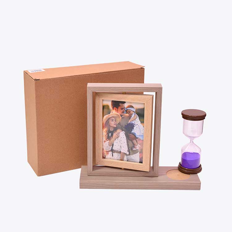 Wooden Photo Frame with Hourglass