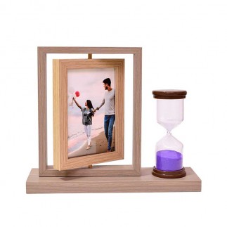 Wooden Photo Frame with Hourglass - Thumbnail