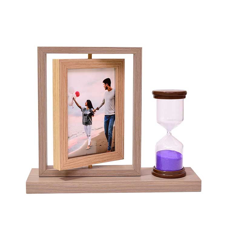 Wooden Photo Frame with Hourglass