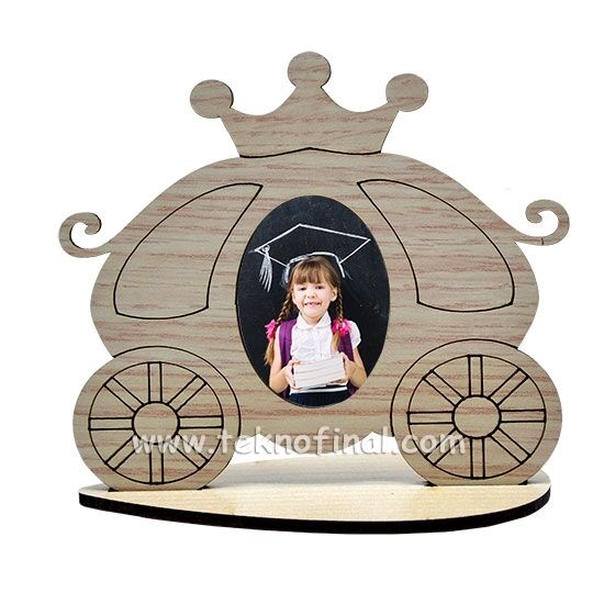 Wooden Royal Carriage Photo Frame with Stand