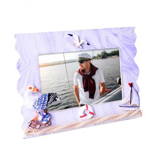 Wooden Sailor Photo Frame (10x15 cm) - Thumbnail