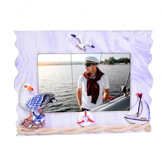 Wooden Sailor Photo Frame (10x15 cm) - Thumbnail