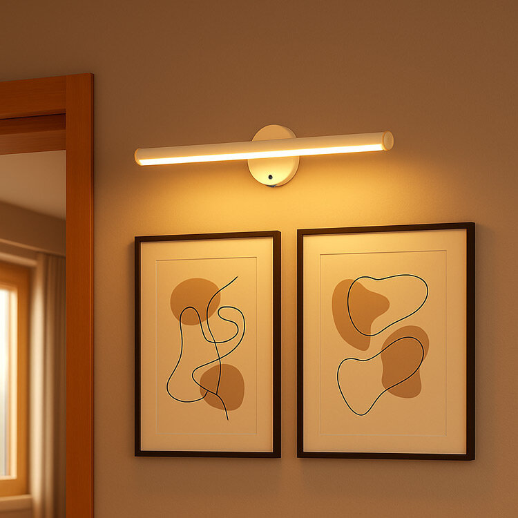 Yapışkanlı Beyaz Sensörlü Led Duvar Apliği - Kablosuz Pilli - 2