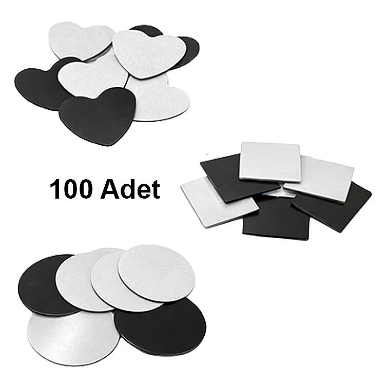 Yapışkanlı Buton Rozet Magnetleri - 100'lü Paket - 1