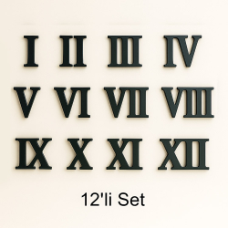 Yapışkanlı Dekoratif Ahşap Roma Rakam Seti - 1