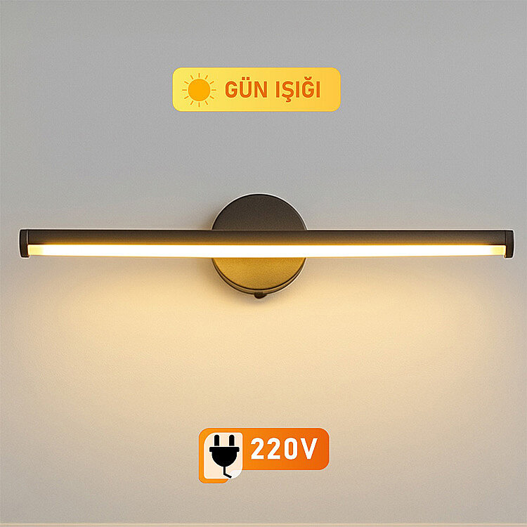 Yapışkanlı Dekoratif Led Işıklı Siyah Aplik - 220V Elektrikli — görsel 4