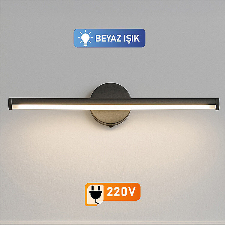 Yapışkanlı Dekoratif Led Işıklı Siyah Aplik - 220V Elektrikli — görsel 5