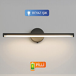 Yapışkanlı Dekoratif Led Işıklı Siyah Aplik - Kablosuz Pilli - 5