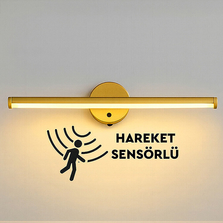 Yapışkanlı Gold Sensörlü Led Duvar Apliği - 2 Farklı Mod - 8