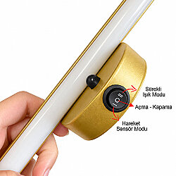 Yapışkanlı Gold Sensörlü Led Duvar Apliği - 2 Farklı Mod - 3