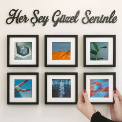 Yapışkanlı Her Şey Seninle Güzel Ahşap Duvar Yazısı - Kutulu - NobbyStar (1)