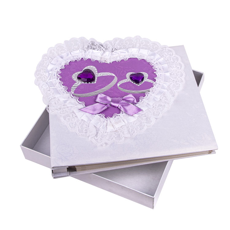 Yapışkanlı Kutulu Dantelli Fotoğraf Albümü - 22x25cm - 9