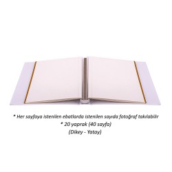 Yapışkanlı Kutulu Dantelli Fotoğraf Albümü - 22x25cm - 3