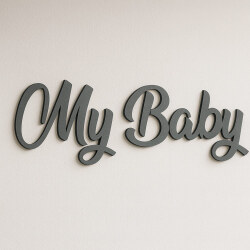 Yapışkanlı My Baby Ahşap Duvar Yazısı - Kutulu - NobbyStar