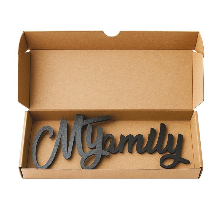 Yapışkanlı My Family Ahşap Duvar Yazısı - Kutulu - 7