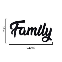 Yapışkanlı My Family Ahşap Duvar Yazısı - Kutulu - 4