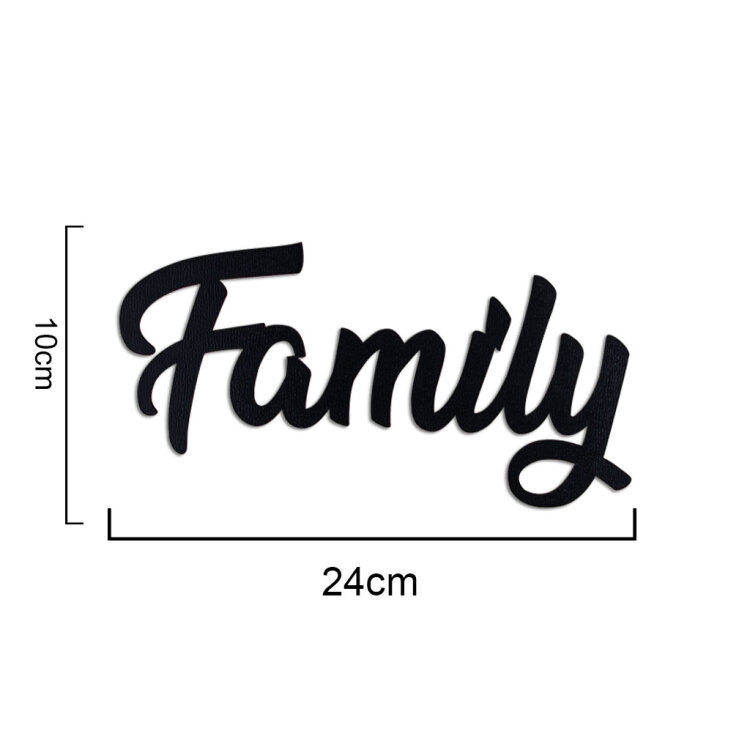 Yapışkanlı My Family Ahşap Duvar Yazısı - Kutulu - 4