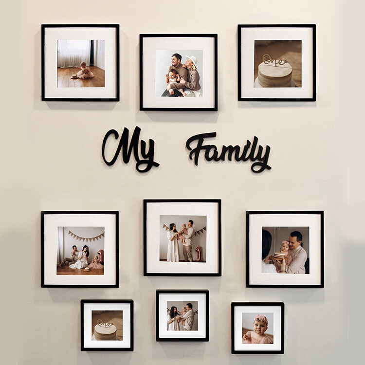 Yapışkanlı My Family Ahşap Duvar Yazısı - Kutulu - 2