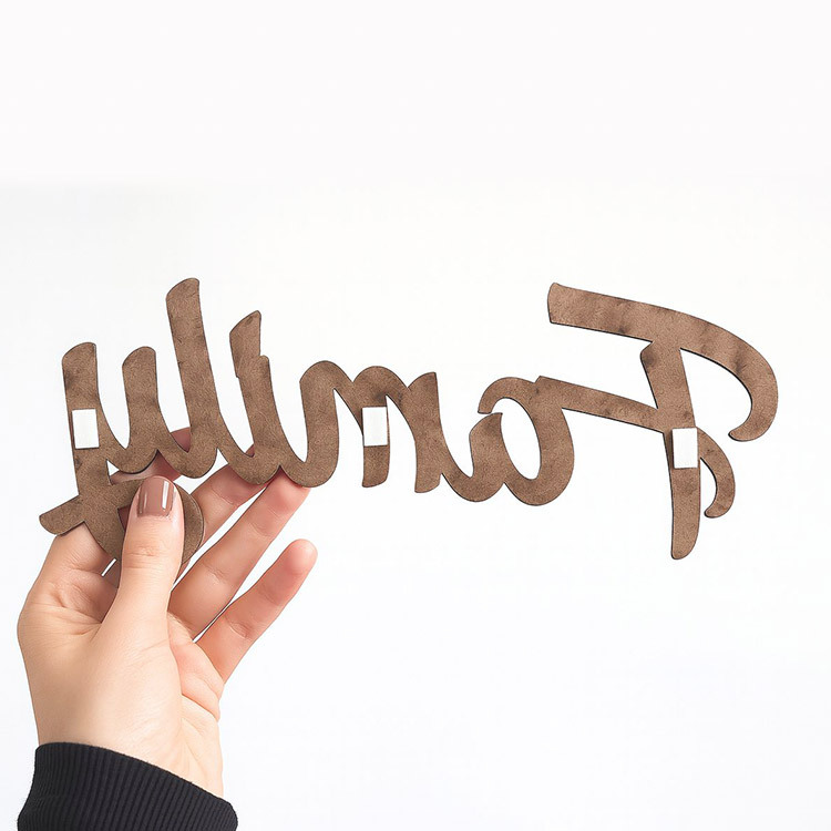 Yapışkanlı My Family Ahşap Duvar Yazısı - Kutulu - 5