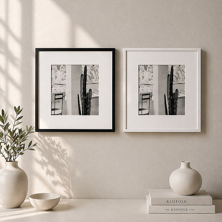 Yapışkanlı Paspartulu Tekli Fotoğraf Çerçevesi - 21x21cm - 1