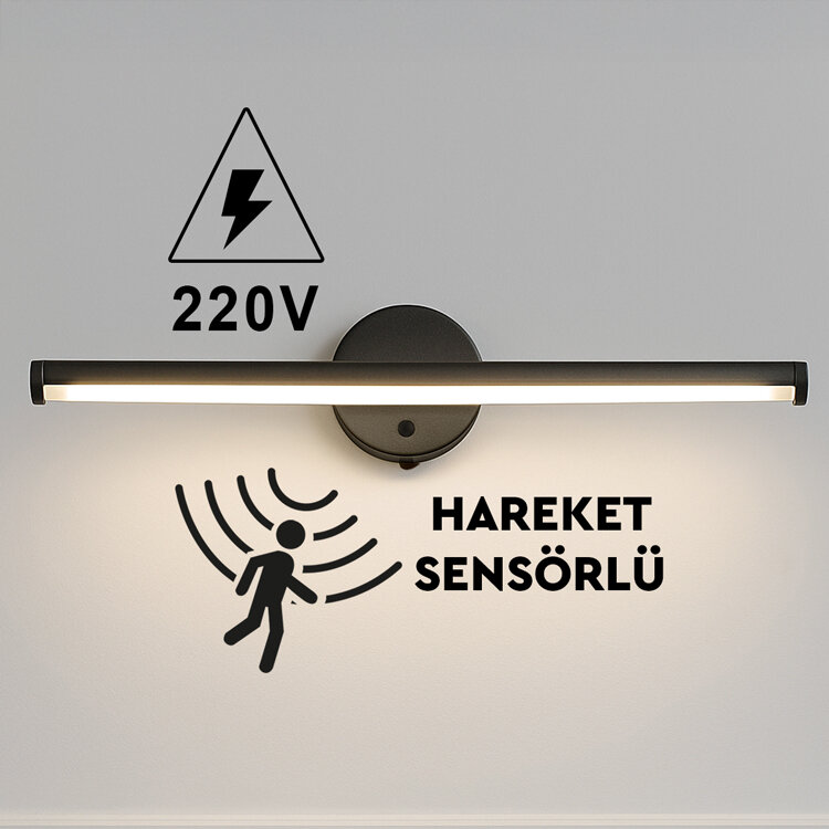 Yapışkanlı Sensörlü Dekoratif 220V Elektrikli Led Aplik - 8