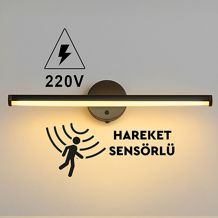 Yapışkanlı Sensörlü Dekoratif 220V Elektrikli Led Aplik - 2