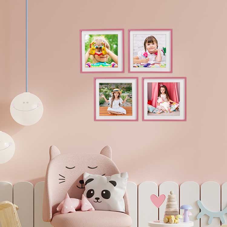 Yapışkanlı Sök Tak Kare Çerçeve - Pembe 3'lü paket - 2