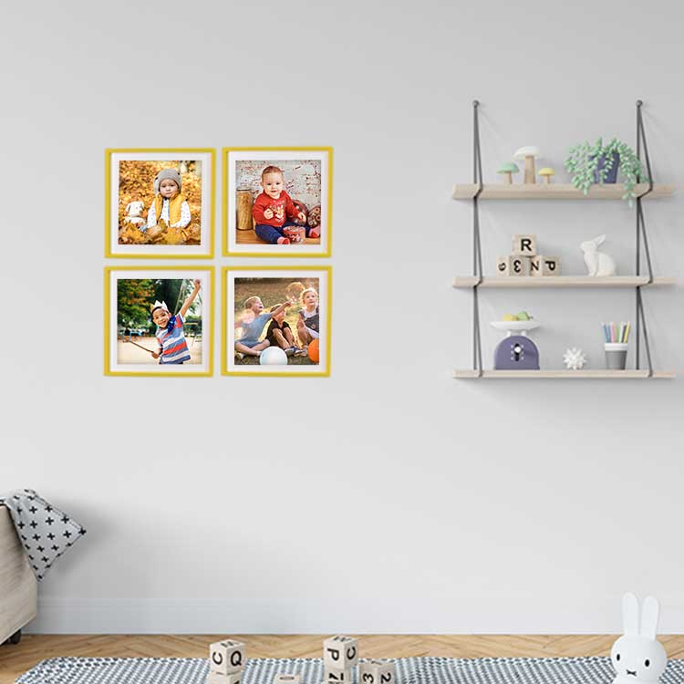 Yapışkanlı Sök Tak Kare Çerçeve - Sarı 3'lü paket - 2